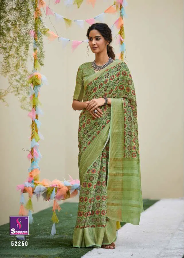 Shangrila Niharika Digital Soft Linen Daily Wear Saree Collections